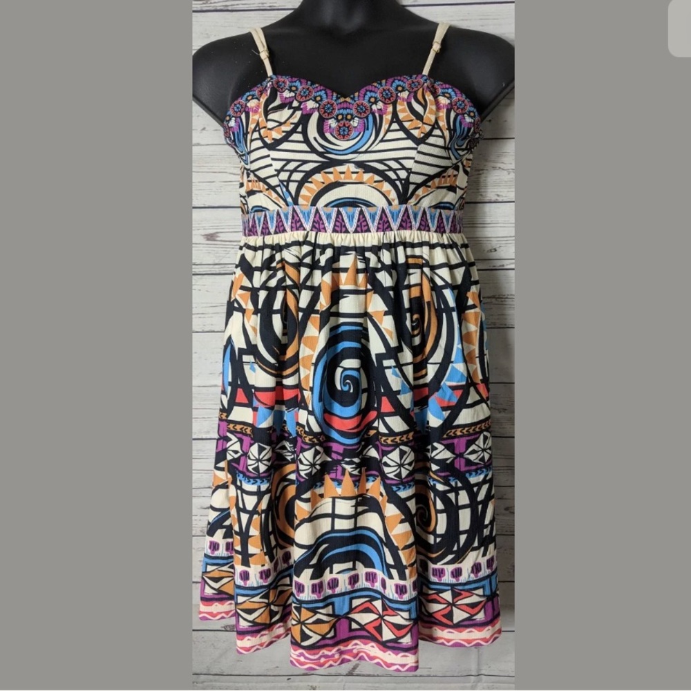 Champagne Strawberry Dress S Colorful Aztec